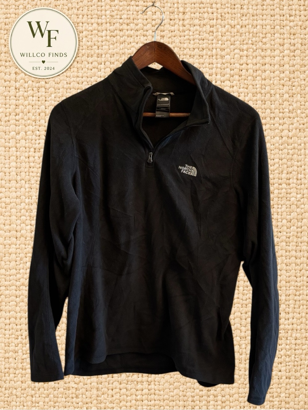The North Face Women’s Large Black 1/4 Zip Fleece Pullover Recycled Polyester